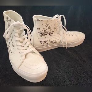 Unisex White High-Top Vans U-Paint Alien Sneakers